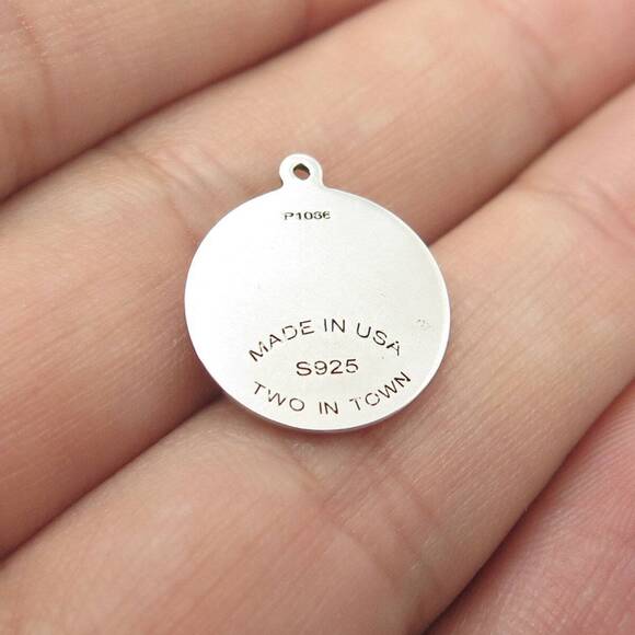 925 Sterling Silver USA Two In Town Bird's Feet Charm Pendant - Picture 8 of 8